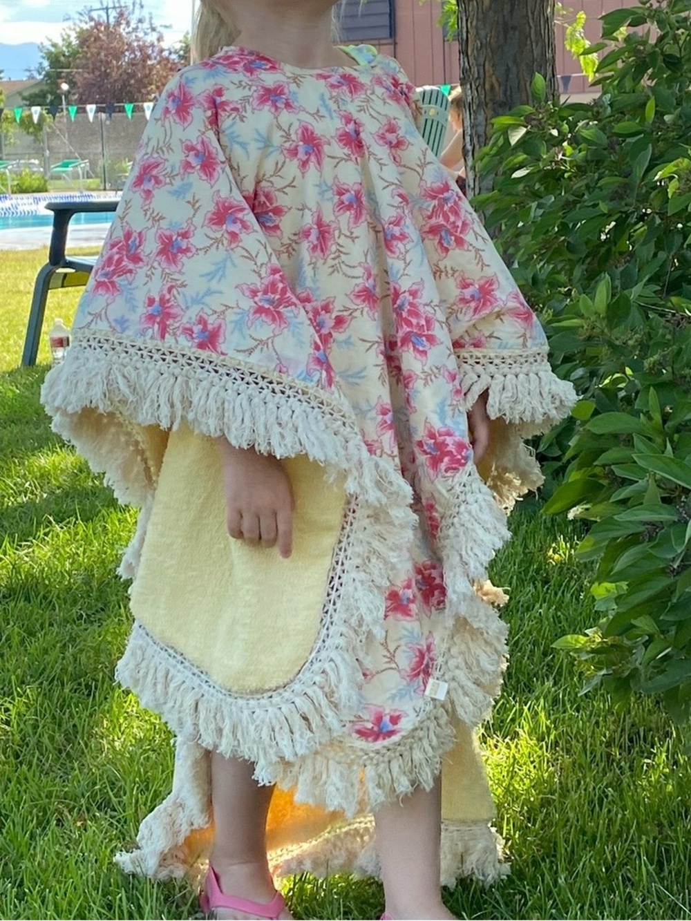 Louise Misha Floral hooded beach towel